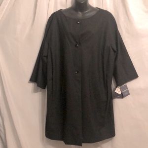 Liz Claiborne petticoat jacket size 18 NWT retail price $199 Black trench coat